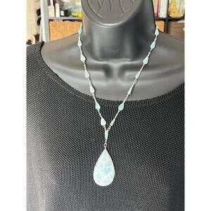 925 silver Larimar necklace